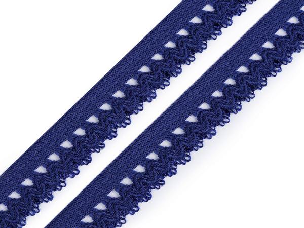 Wäschegummi verziert Breite 15mm Dunkelblau